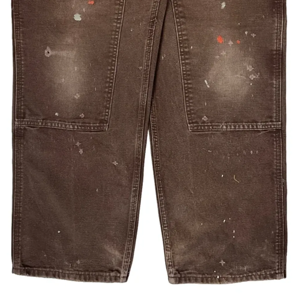 Carhartt Double Knee Carpenter Trousers - 34W 30L Brown Cotton - Image 9