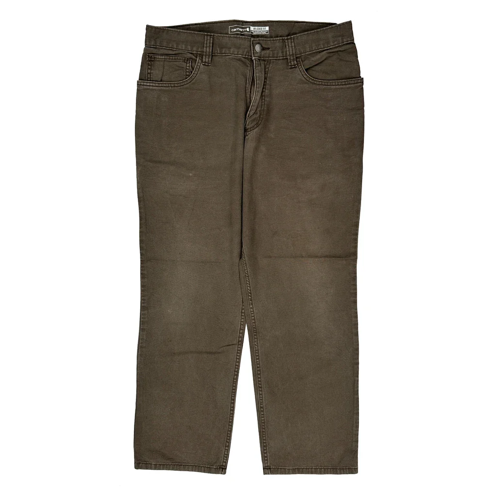 Carhartt Carpenter Trousers - 34W 28L Brown Cotton - Image 2