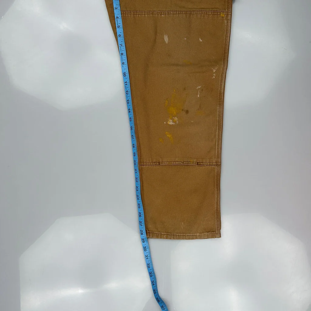 Carhartt Double Knee Carpenter Trousers - 34W 29L Brown Cotton - Image 5