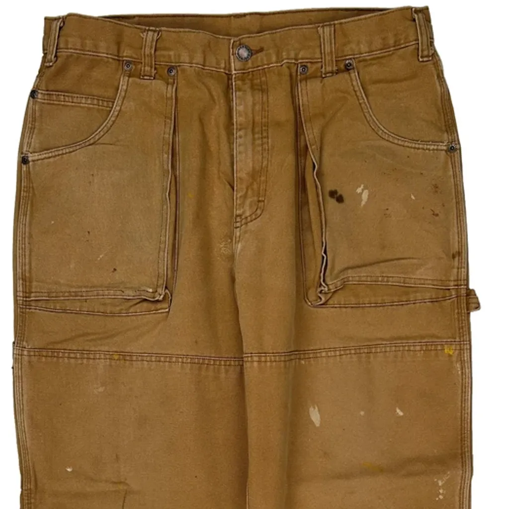 Carhartt Double Knee Carpenter Trousers - 34W 29L Brown Cotton - Image 9