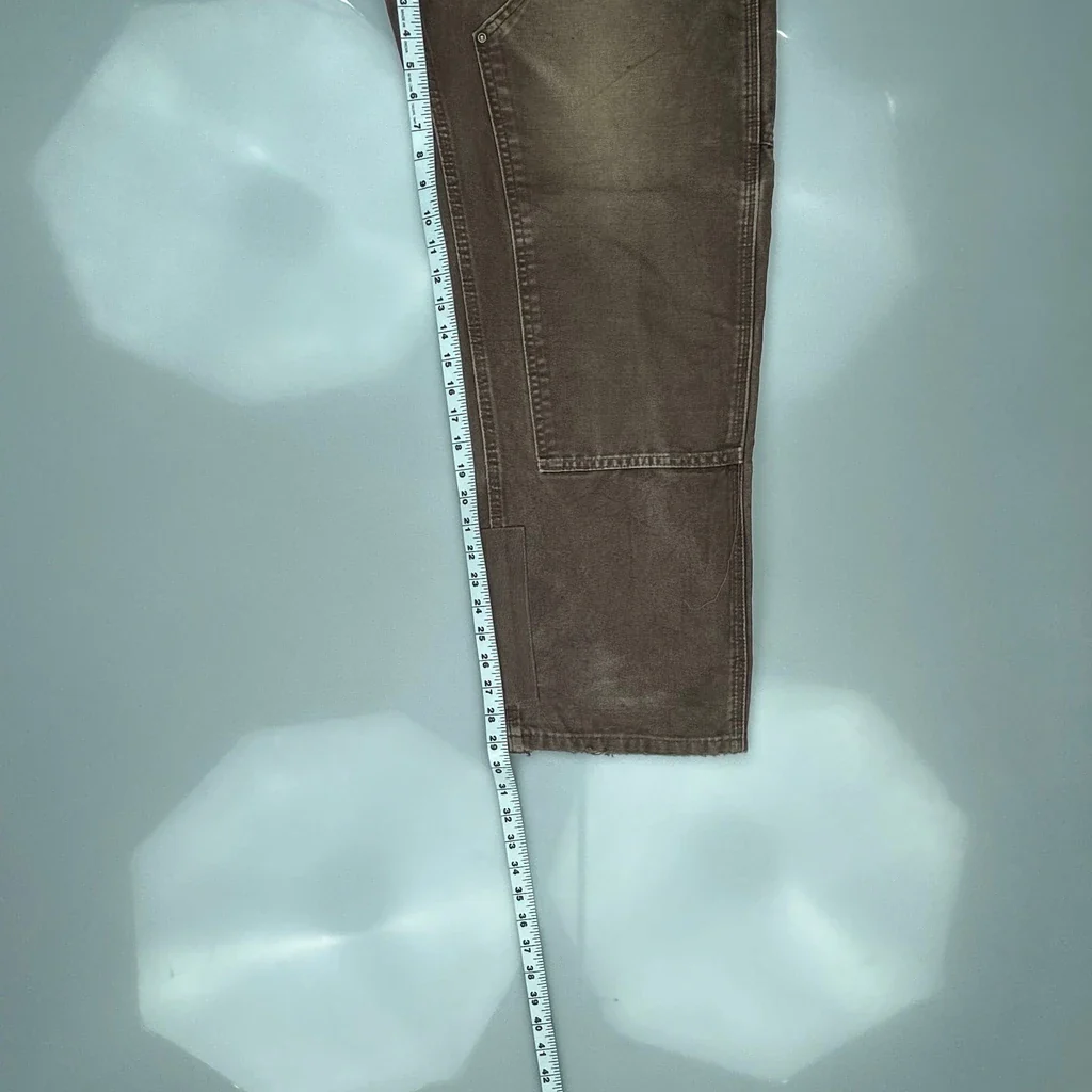 Carhartt Double Knee Carpenter Trousers - 34W 30L Brown Cotton - Image 5