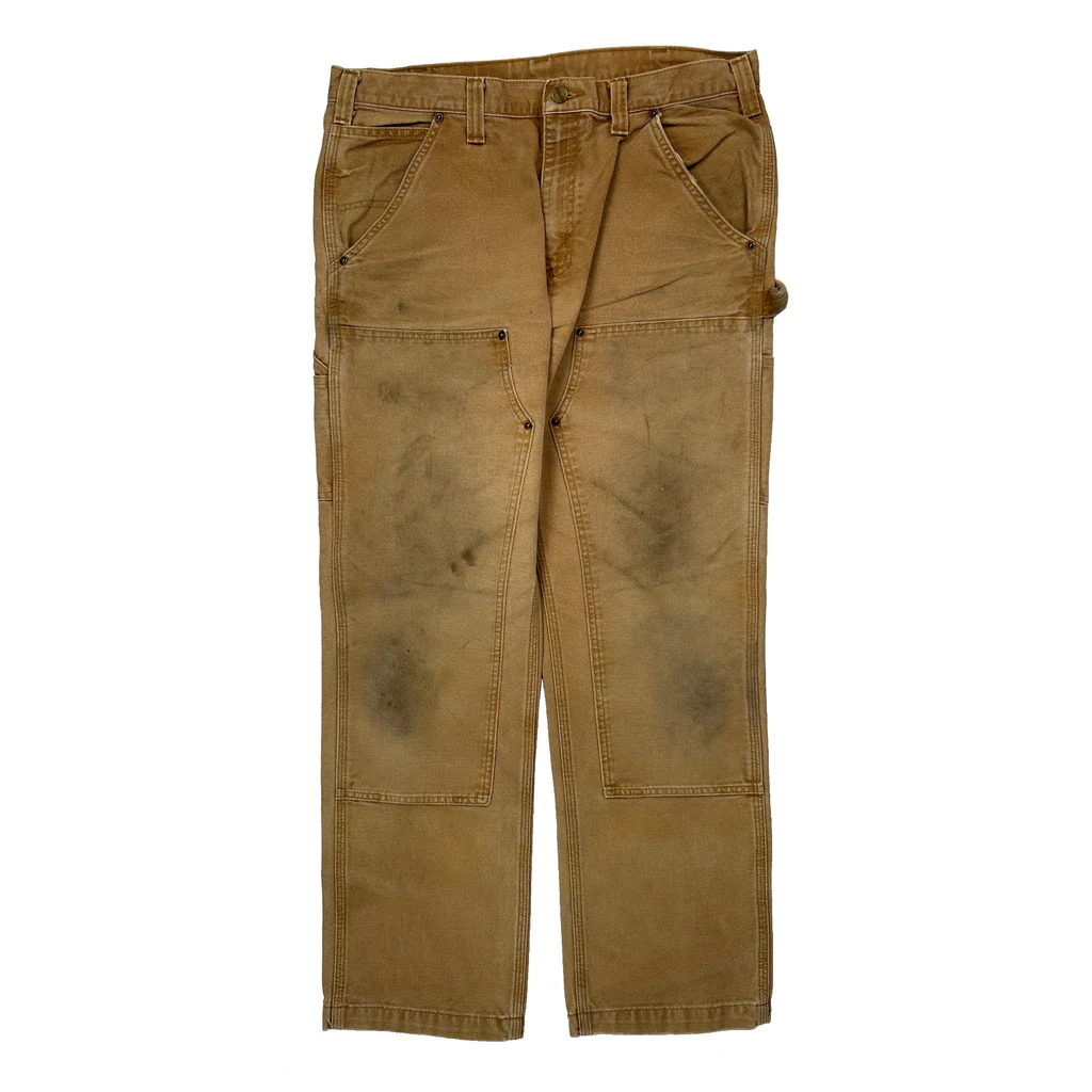 Carhartt Double Knee Carpenter Trousers - 35W 31L Brown Cotton - Image 2