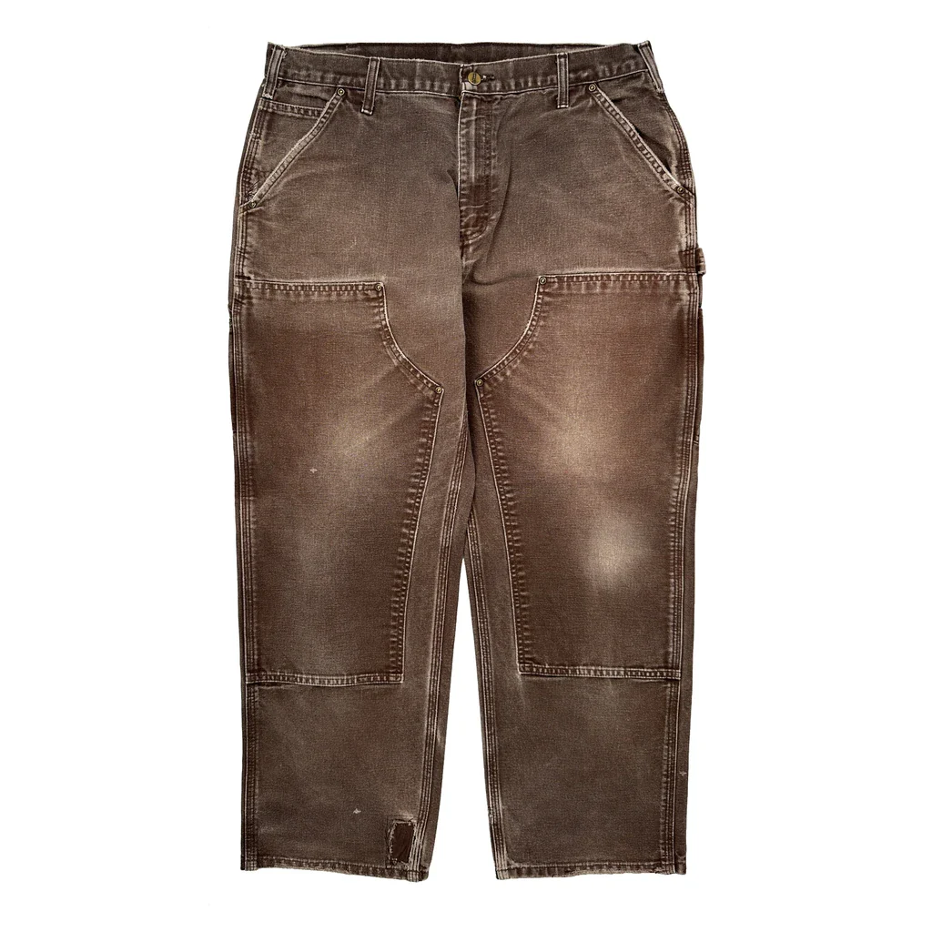 Carhartt Double Knee Carpenter Trousers - 35W 30L Brown Cotton - Image 2