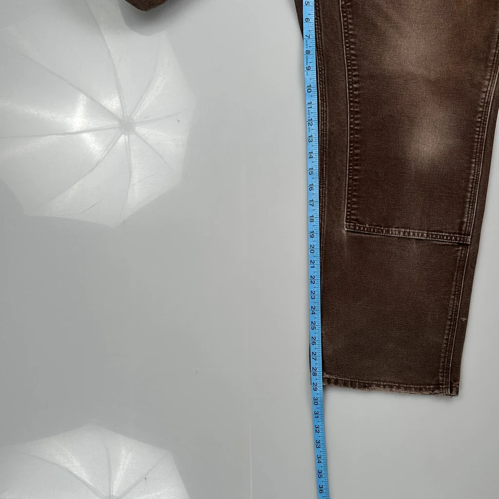 Carhartt Double Knee Carpenter Trousers - 35W 30L Brown Cotton - Image 5