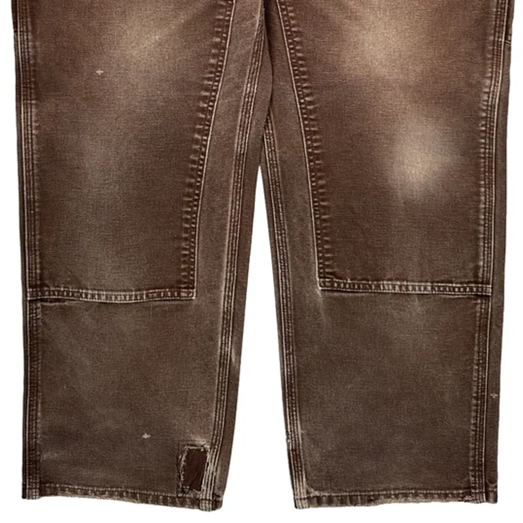 Carhartt Double Knee Carpenter Trousers - 35W 30L Brown Cotton - Image 8