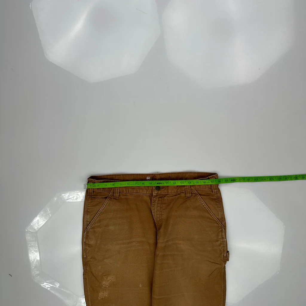 Carhartt Carpenter Trousers - 36W 28L Brown Cotton - Image 3