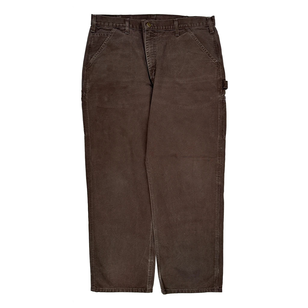 Carhartt B11 Dkb Carpenter Trousers - 36W 31L Brown Cotton - Image 2