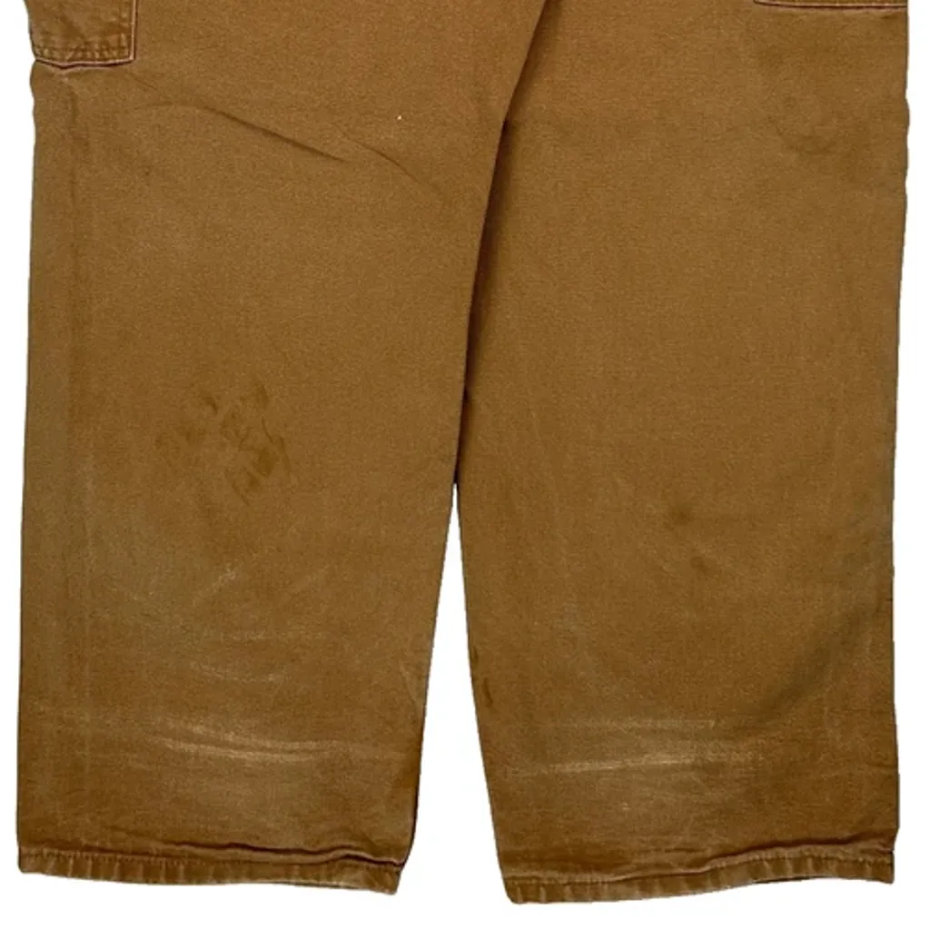 Carhartt B136 Brn Double Knee Carpenter Trousers - 36W 29L Brown Cotton - Image 8