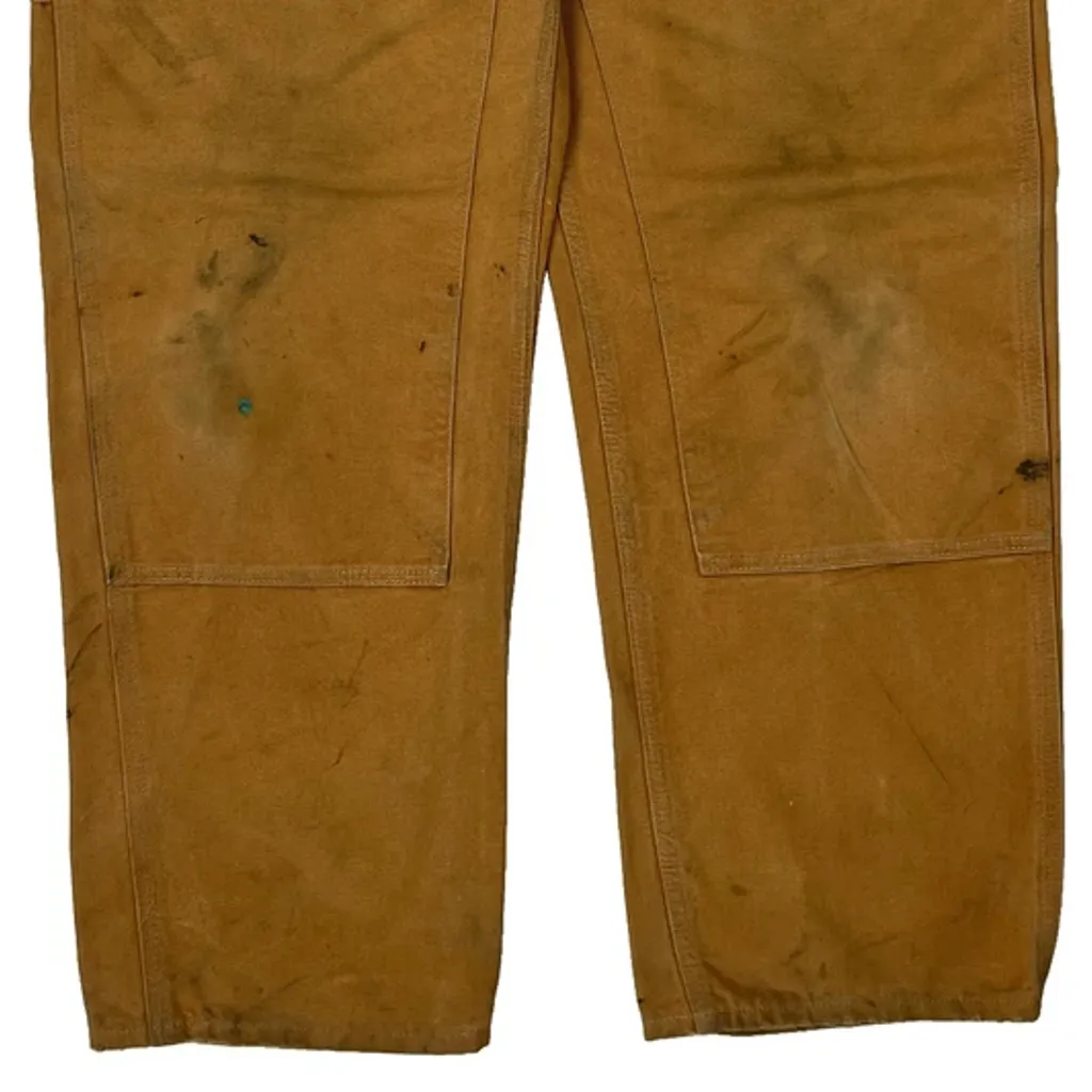 Carhartt Double Knee Carpenter Trousers - 36W 29L Brown Cotton - Image 10