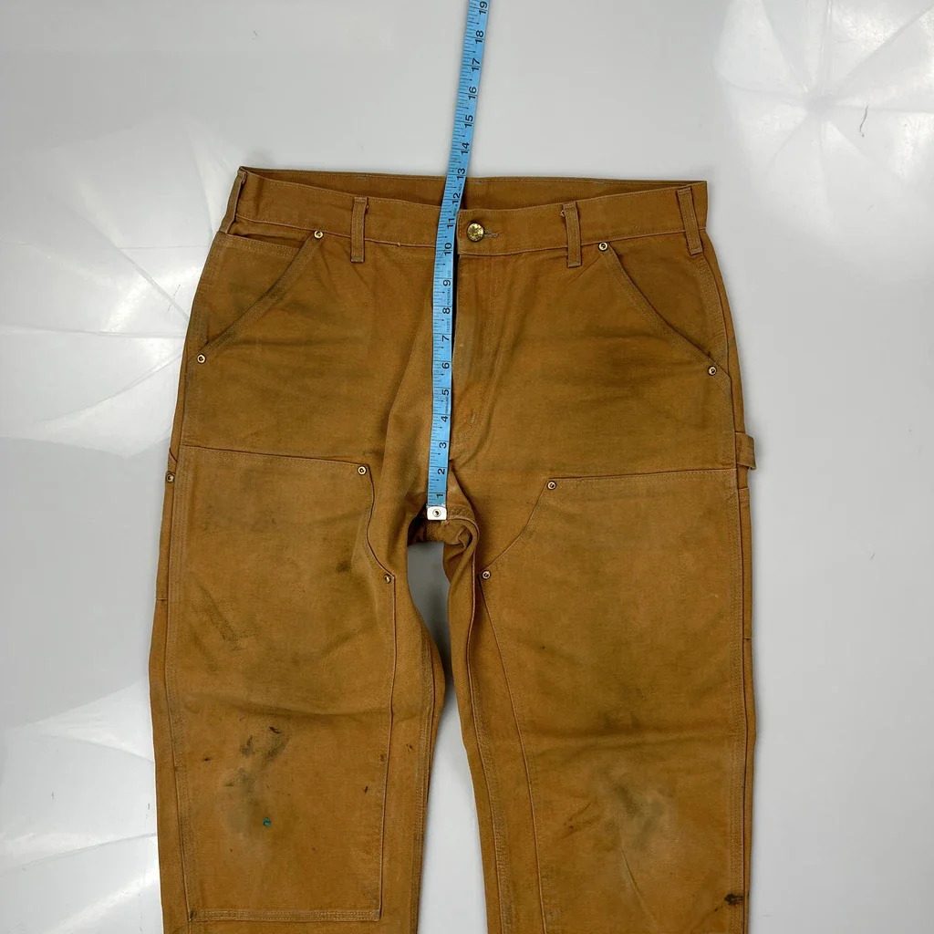 Carhartt Double Knee Carpenter Trousers - 36W 29L Brown Cotton - Image 4