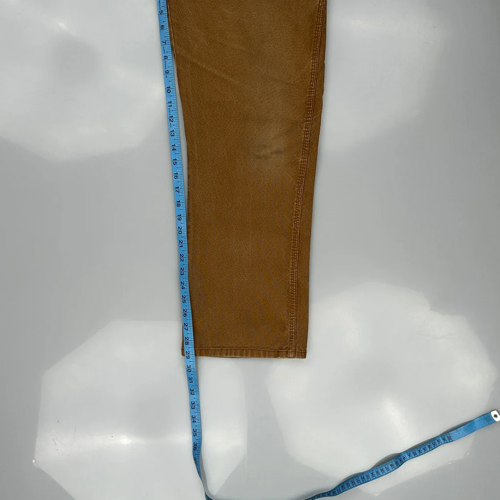 Carhartt Double Knee Carpenter Trousers - 36W 39L Brown Cotton - Image 5