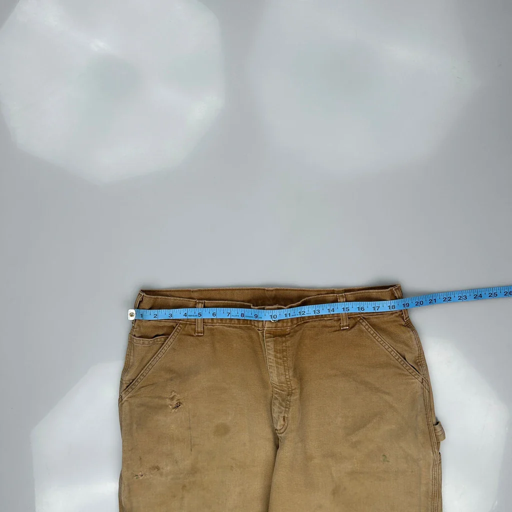 Carhartt Carpenter Trousers - 36W 29L Brown Cotton - Image 3