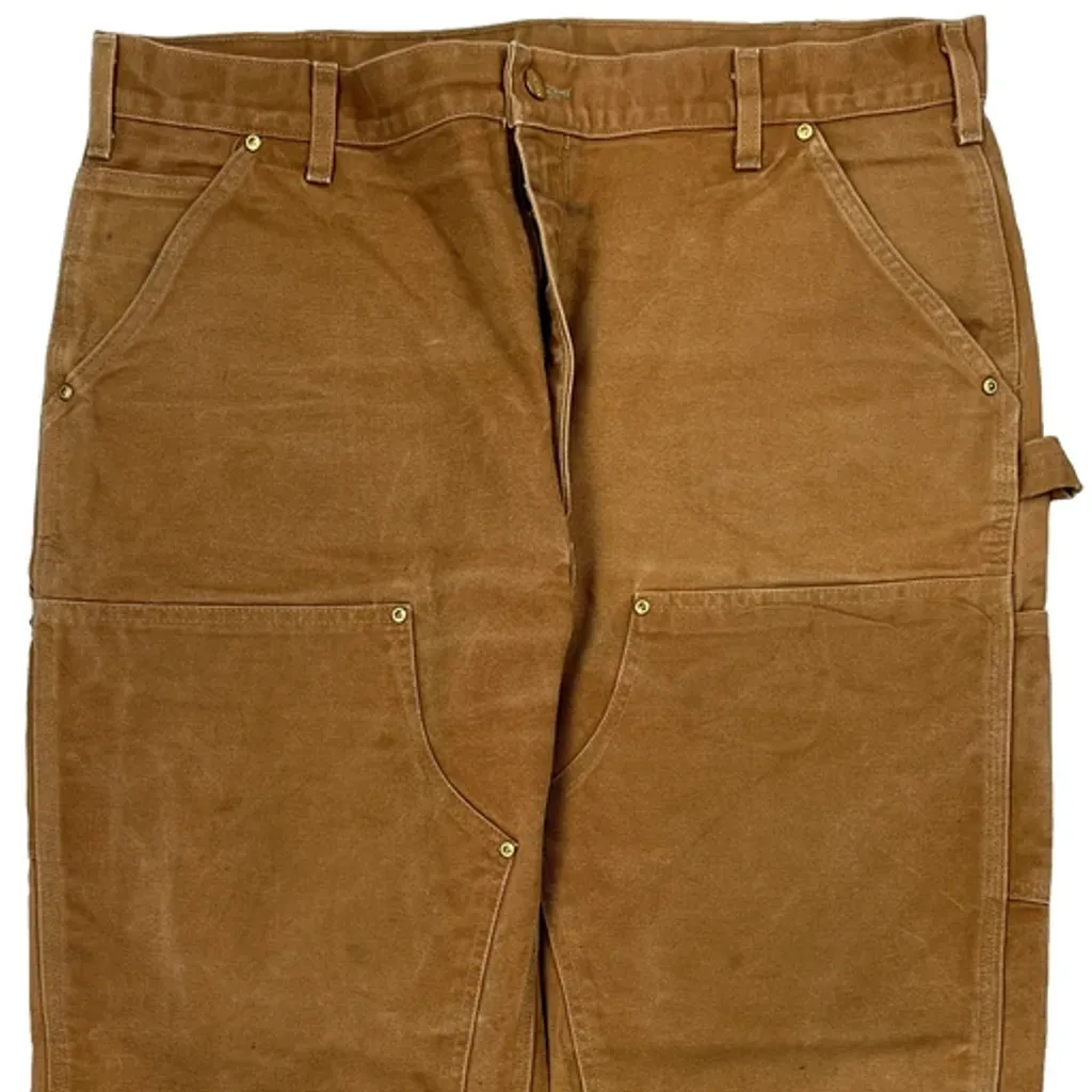 Carhartt Double Knee Carpenter Trousers - 38W 32L Brown Cotton - Image 10