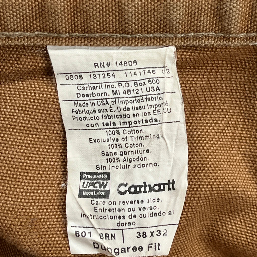 Carhartt Double Knee Carpenter Trousers - 38W 32L Brown Cotton - Image 6