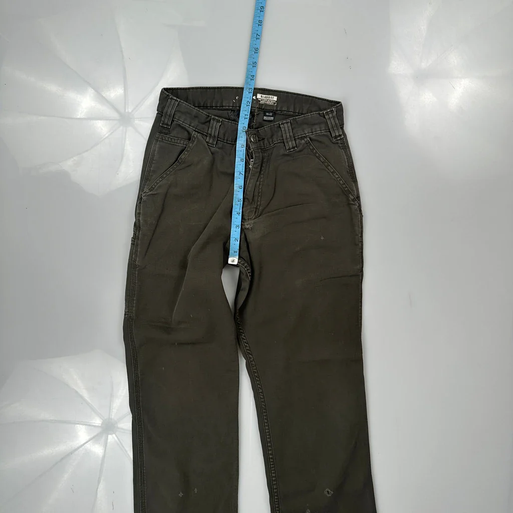 Carhartt Carpenter Trousers - 26W 30L Green Cotton - Image 4