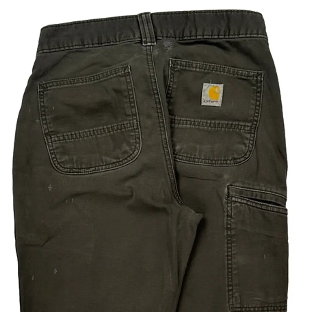 Carhartt Carpenter Trousers - 26W 30L Green Cotton - Image 7