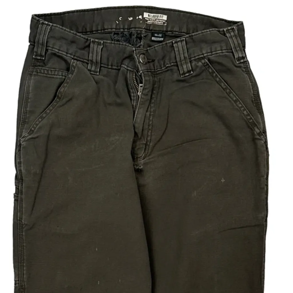 Carhartt Carpenter Trousers - 26W 30L Green Cotton - Image 9