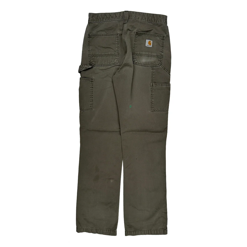 Carhartt Carpenter Trousers - 29W 32L Green Cotton