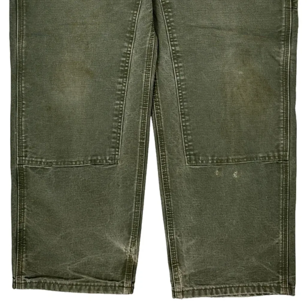 Carhartt B136 Mos Double Knee Carpenter Trousers - 32W 29L Green Cotton - Image 10
