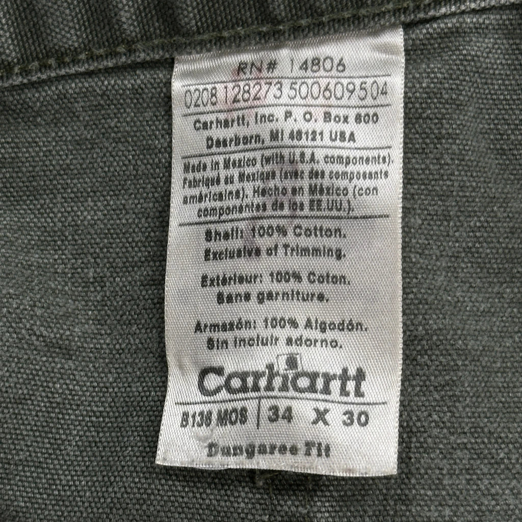 Carhartt B136 Mos Double Knee Carpenter Trousers - 32W 29L Green Cotton - Image 6