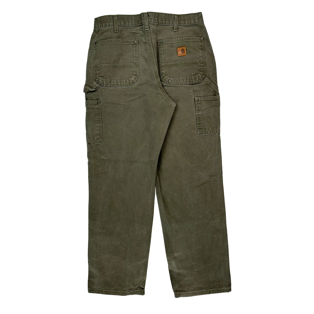 Carhartt B136 Mos Double Knee Carpenter Trousers - 32W 31L Green Cotton