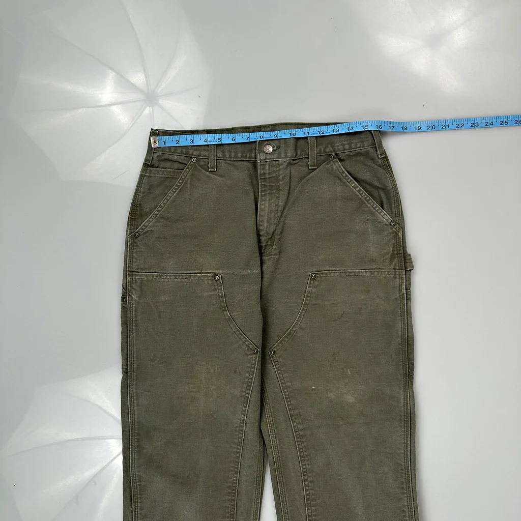 Carhartt B136 Mos Double Knee Carpenter Trousers - 32W 31L Green Cotton - Image 3