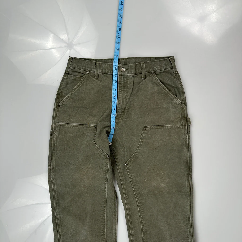 Carhartt B136 Mos Double Knee Carpenter Trousers - 32W 31L Green Cotton - Image 4
