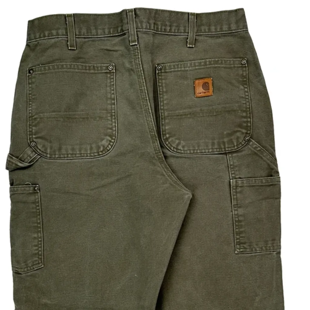 Carhartt B136 Mos Double Knee Carpenter Trousers - 32W 31L Green Cotton - Image 7