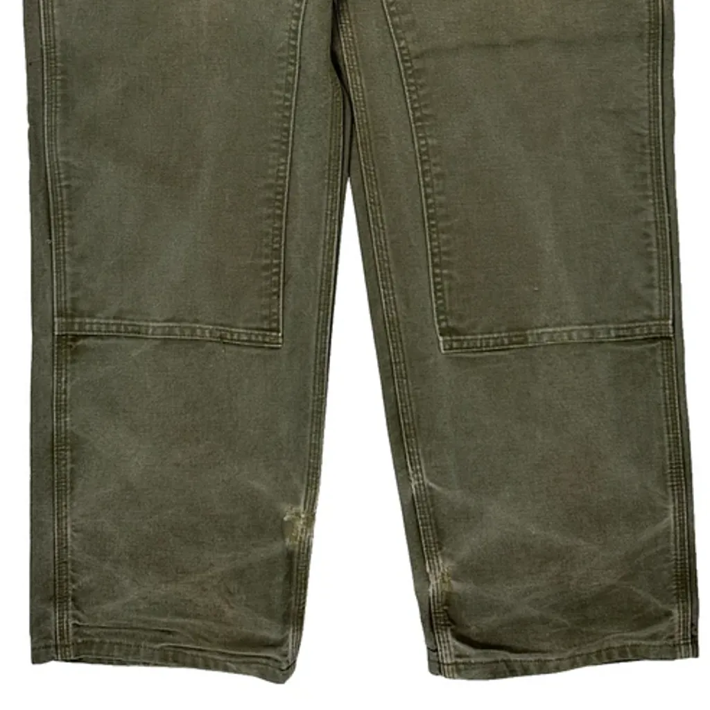 Carhartt B136 Mos Double Knee Carpenter Trousers - 32W 31L Green Cotton - Image 9