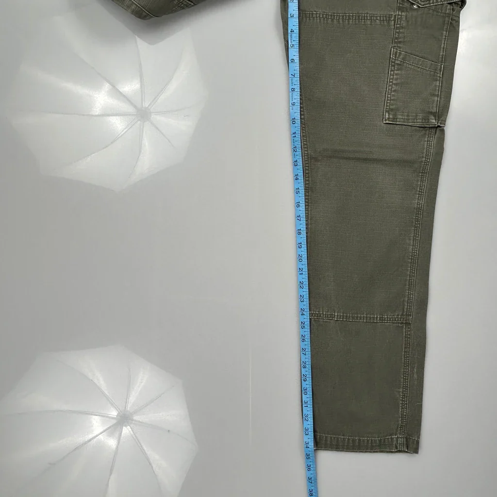 Carhartt Double Knee Carpenter Trousers - 32W 35L Green Cotton - Image 5