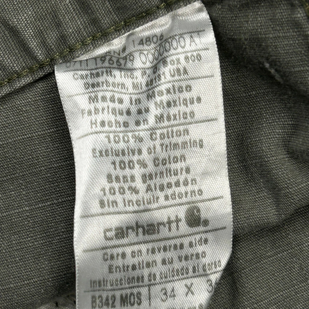 Carhartt Double Knee Carpenter Trousers - 32W 35L Green Cotton - Image 6