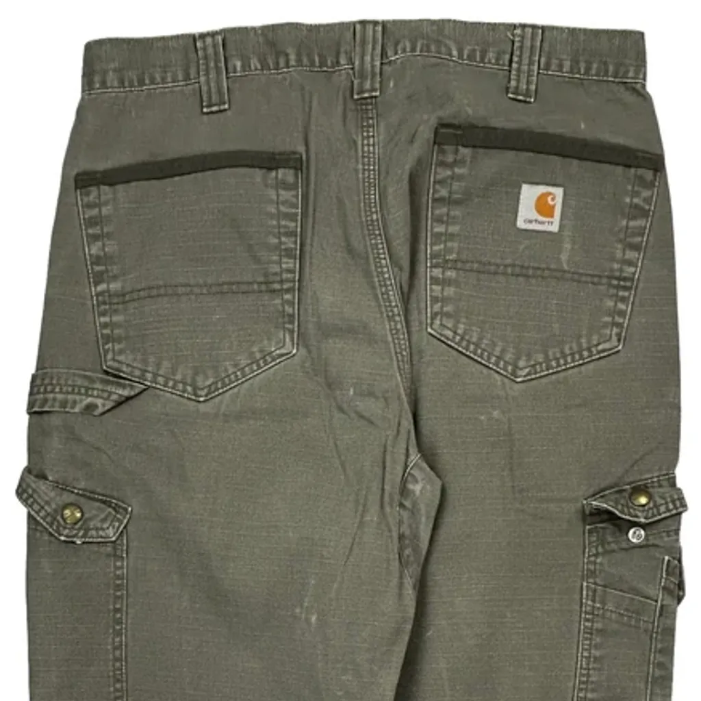 Carhartt Double Knee Carpenter Trousers - 32W 35L Green Cotton - Image 7