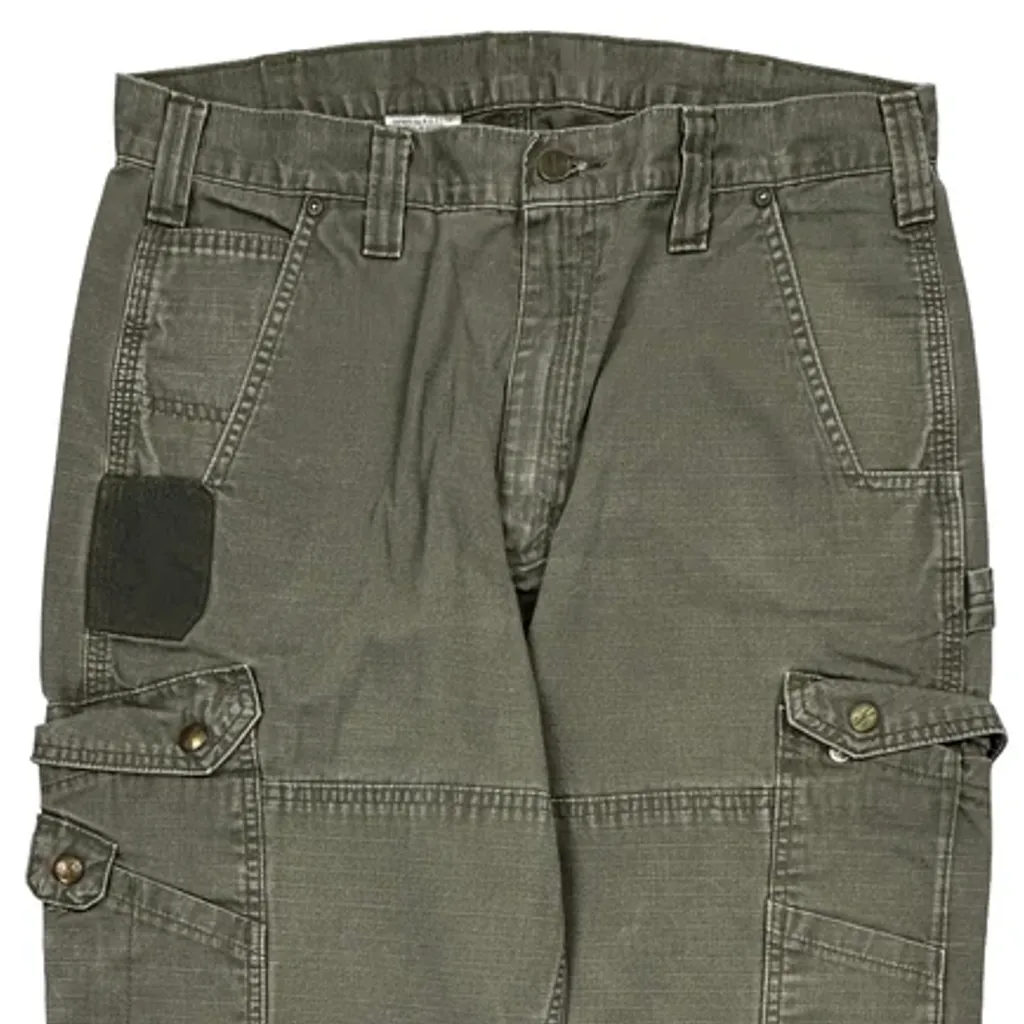 Carhartt Double Knee Carpenter Trousers - 32W 35L Green Cotton - Image 9