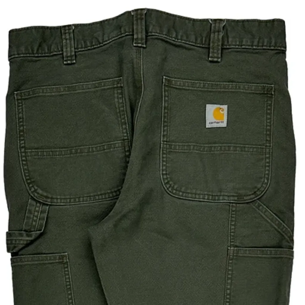 Carhartt Carpenter Trousers - 33W 31L Green Cotton - Image 7