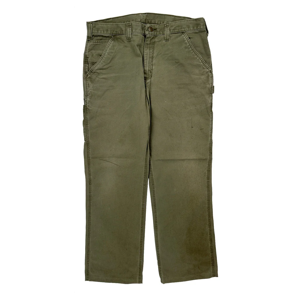 Carhartt Carpenter Trousers - 34W 32L Green Cotton - Image 2