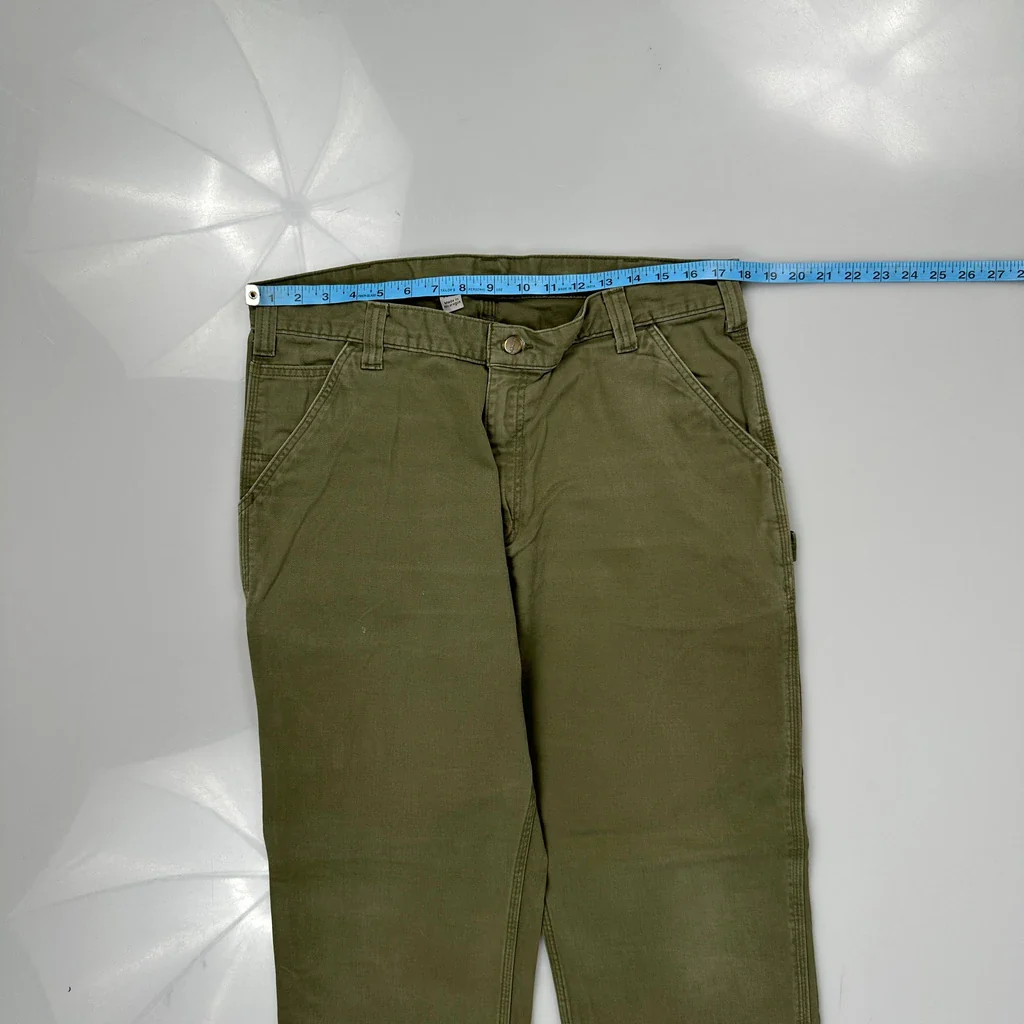 Carhartt Carpenter Trousers - 36W 31L Green Cotton - Image 3