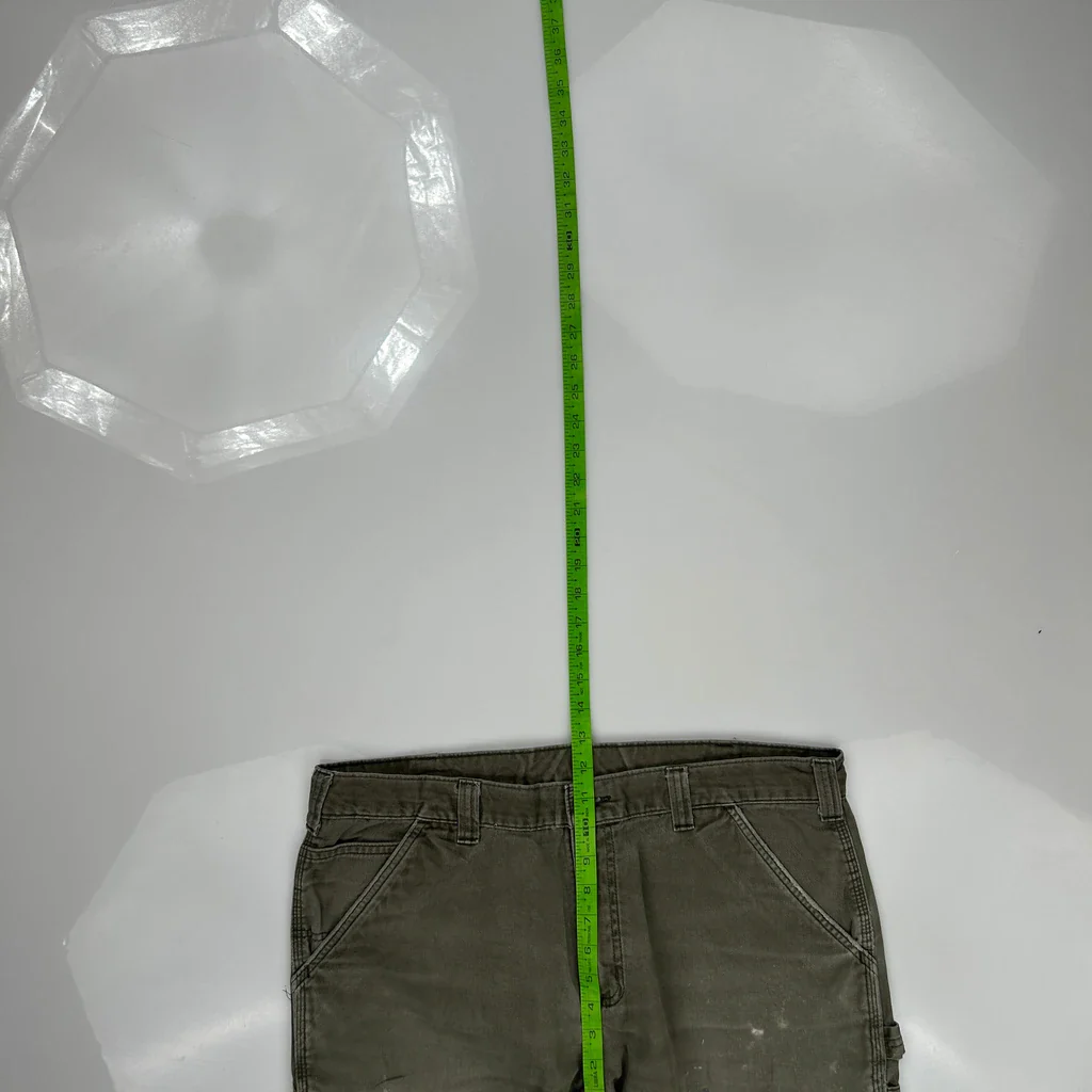 Carhartt Carpenter Trousers - 36W 28L Green Cotton - Image 4