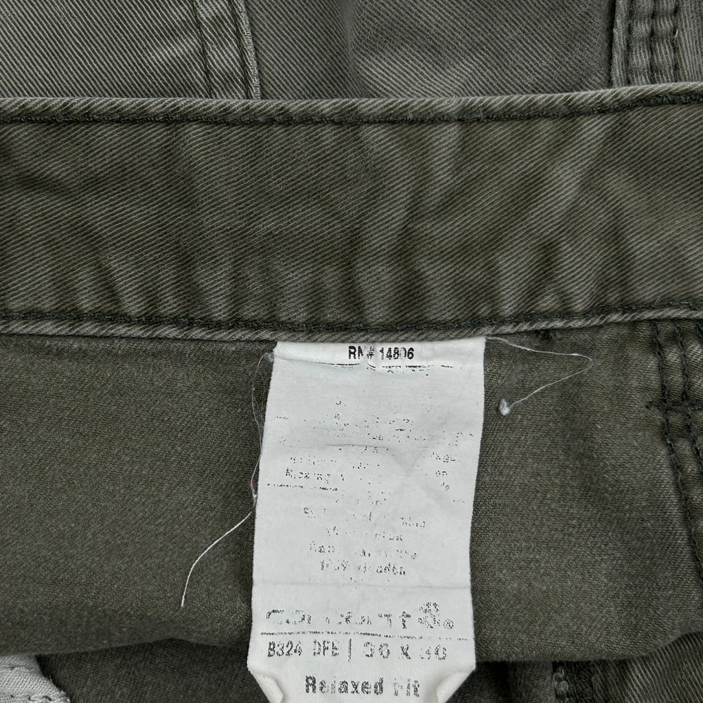 Carhartt Carpenter Trousers - 36W 28L Green Cotton - Image 6