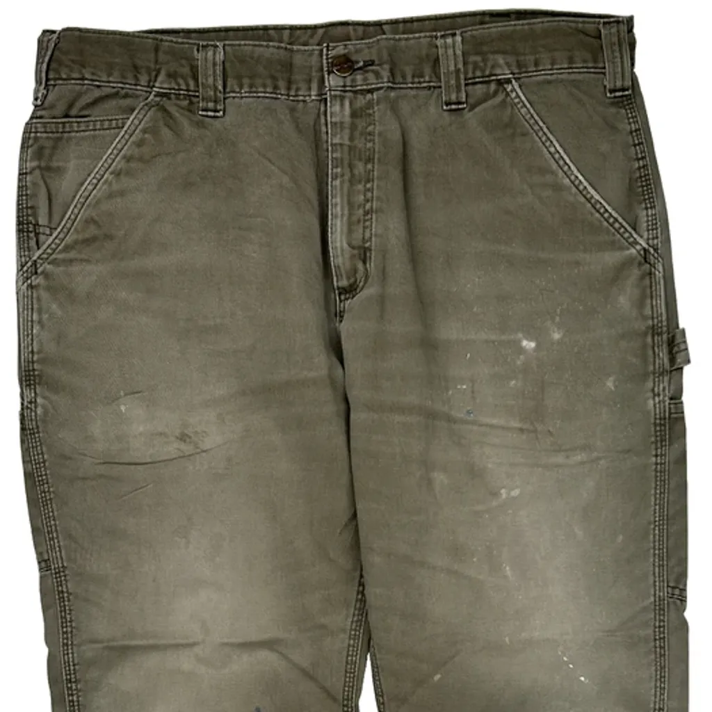 Carhartt Carpenter Trousers - 36W 28L Green Cotton - Image 9