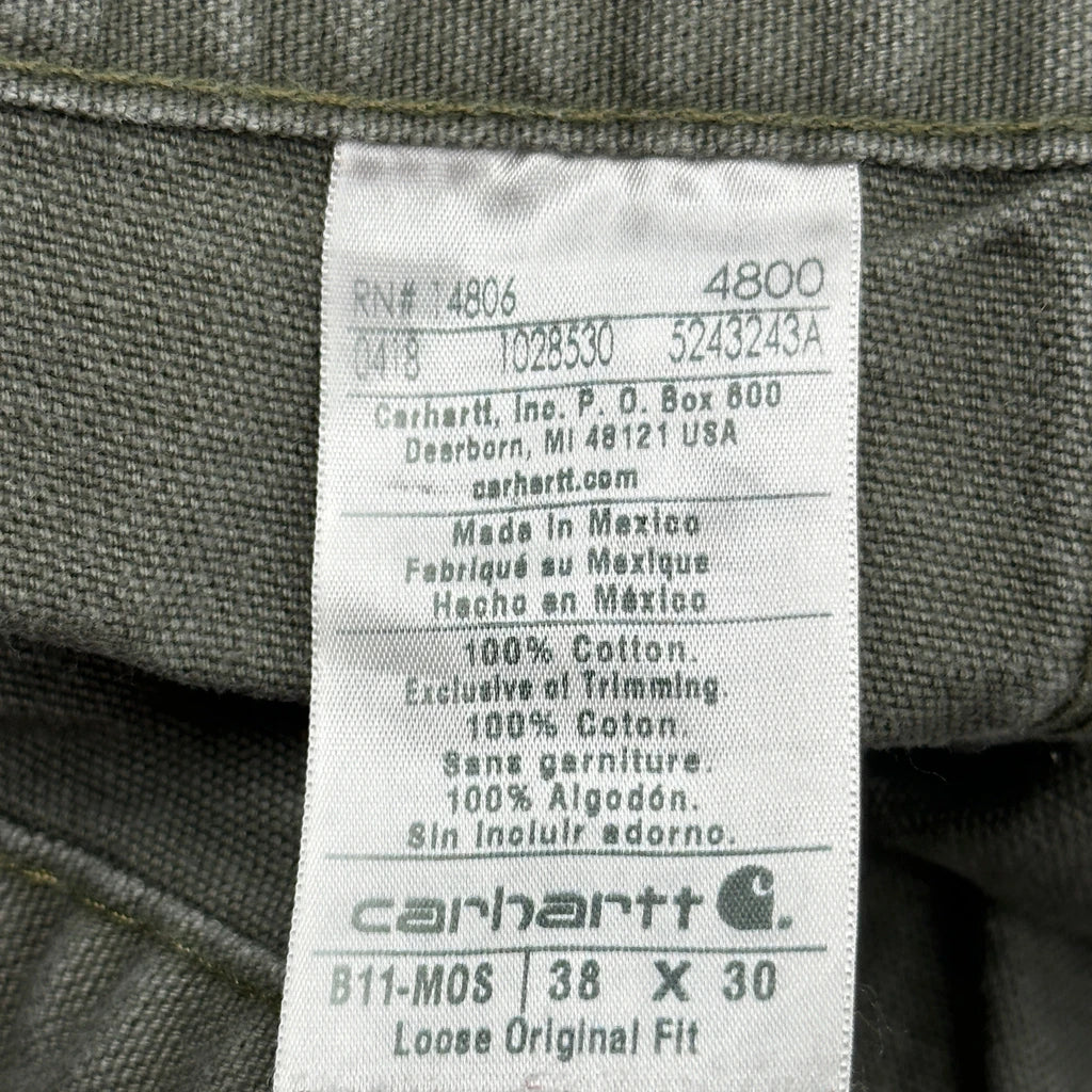 Carhartt Carpenter Trousers - 36W 29L Green Cotton - Image 6