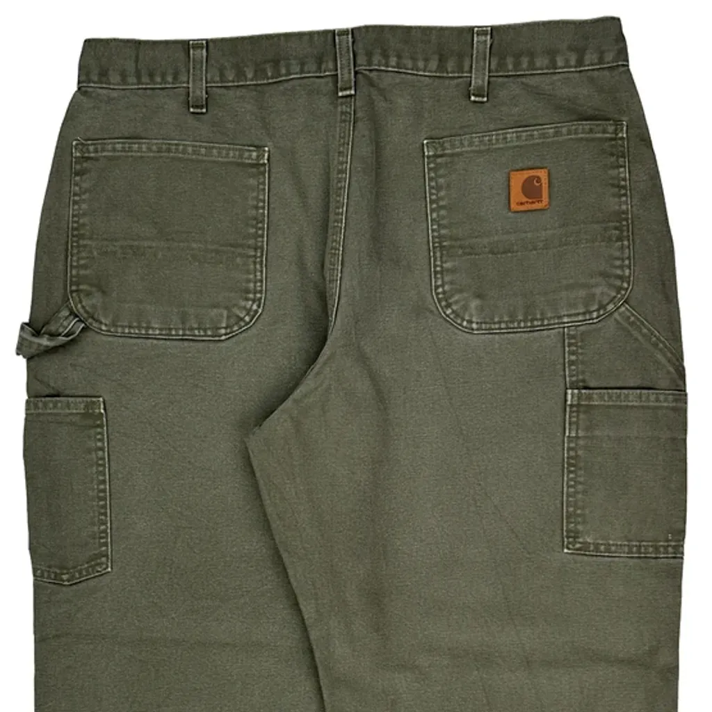 Carhartt Carpenter Trousers - 36W 29L Green Cotton - Image 9
