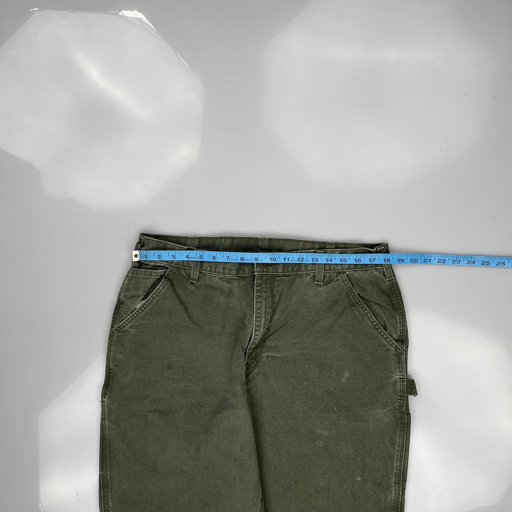 Carhartt Carpenter Trousers - 36W 31L Green Cotton - Image 4
