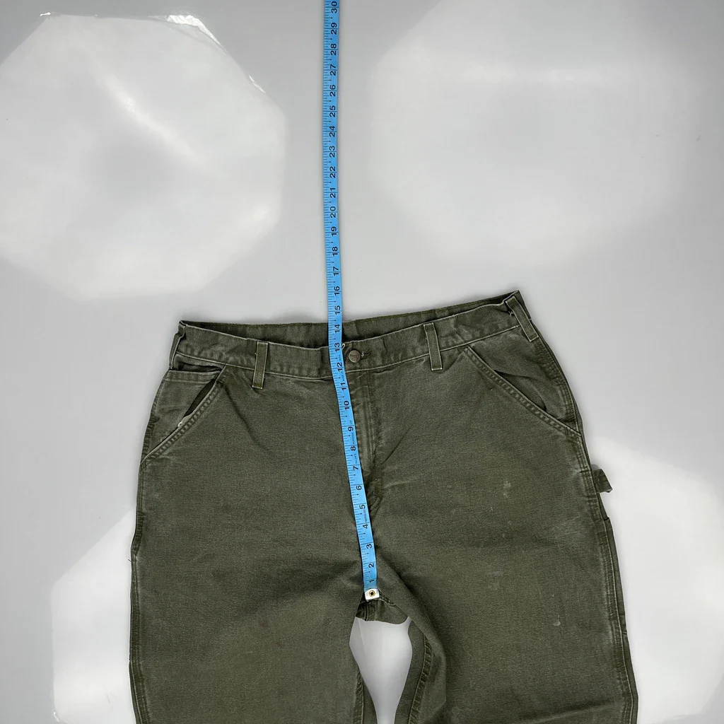 Carhartt Carpenter Trousers - 36W 31L Green Cotton - Image 5