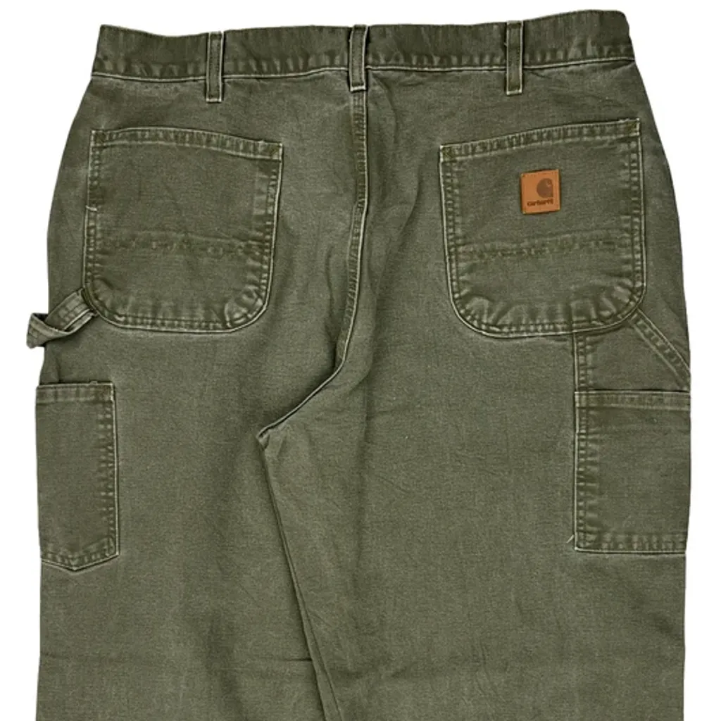 Carhartt Carpenter Trousers - 36W 31L Green Cotton - Image 7