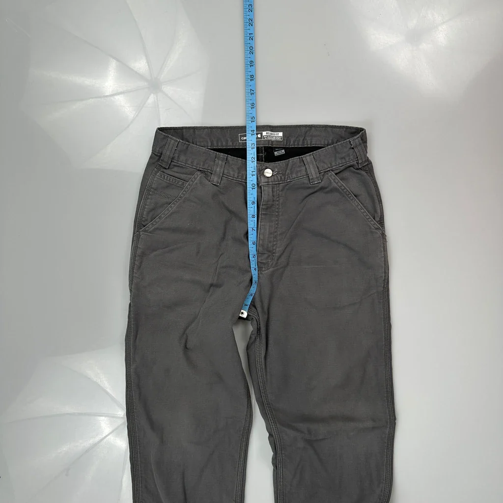 Carhartt Carpenter Trousers - 31W 32L Grey Cotton - Image 4