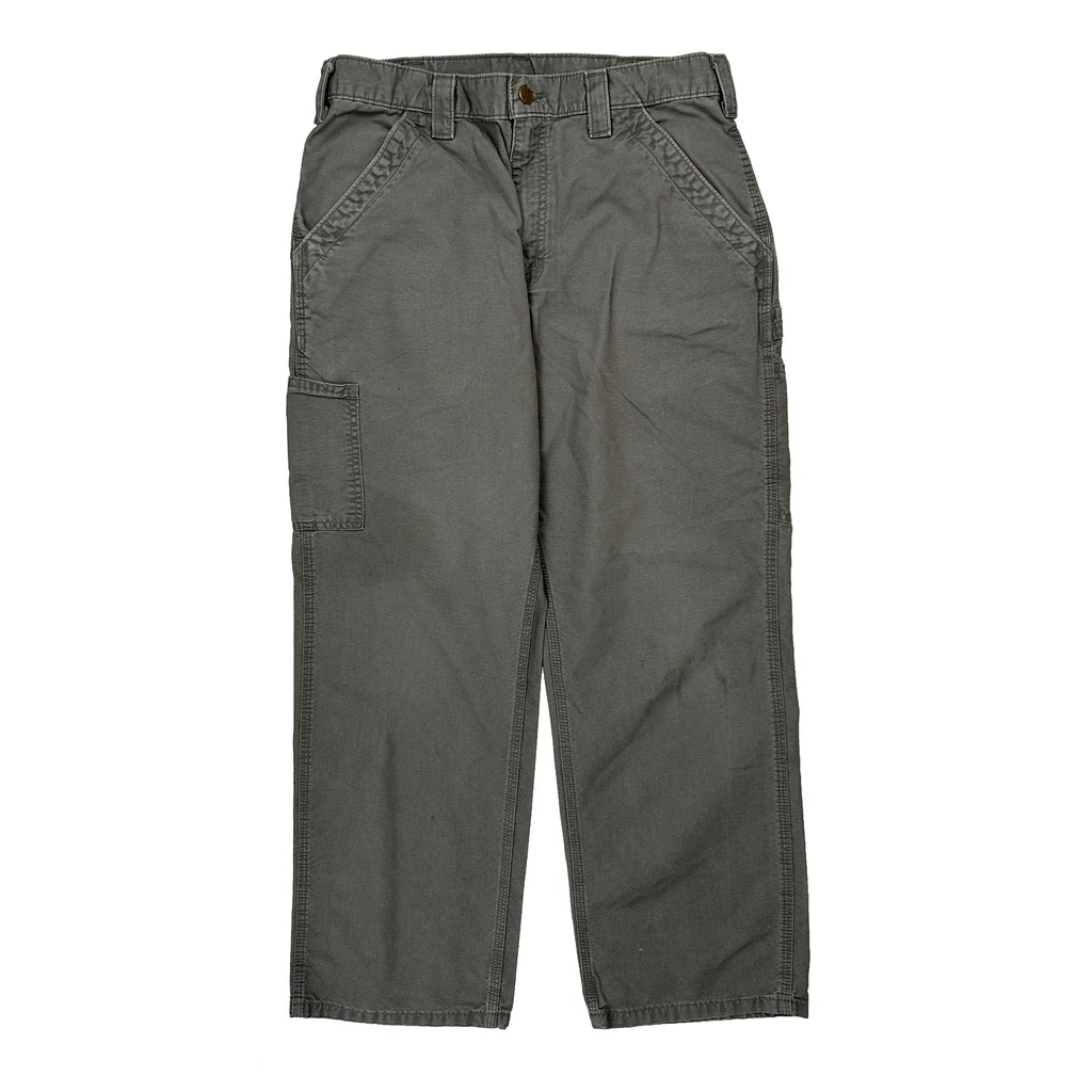 Carhartt B151 Fat Carpenter Trousers - 32W 30L Grey Cotton - Image 2