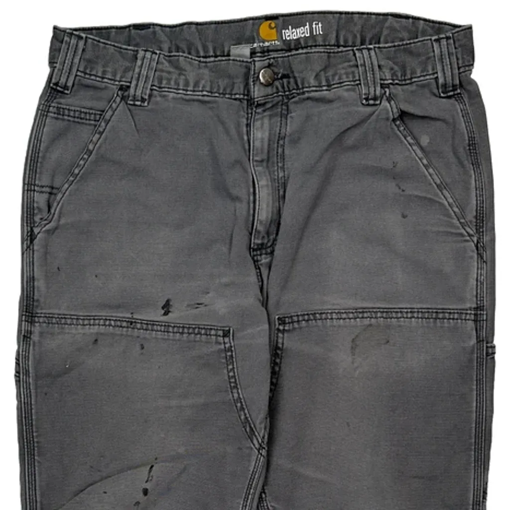 Carhartt Double Knee Carpenter Trousers - 32W 31L Grey Cotton - Image 8