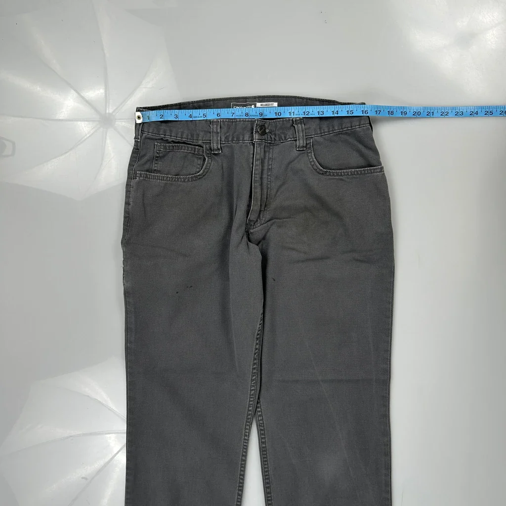 Carhartt Carpenter Trousers - 32W 30L Grey Cotton - Image 3