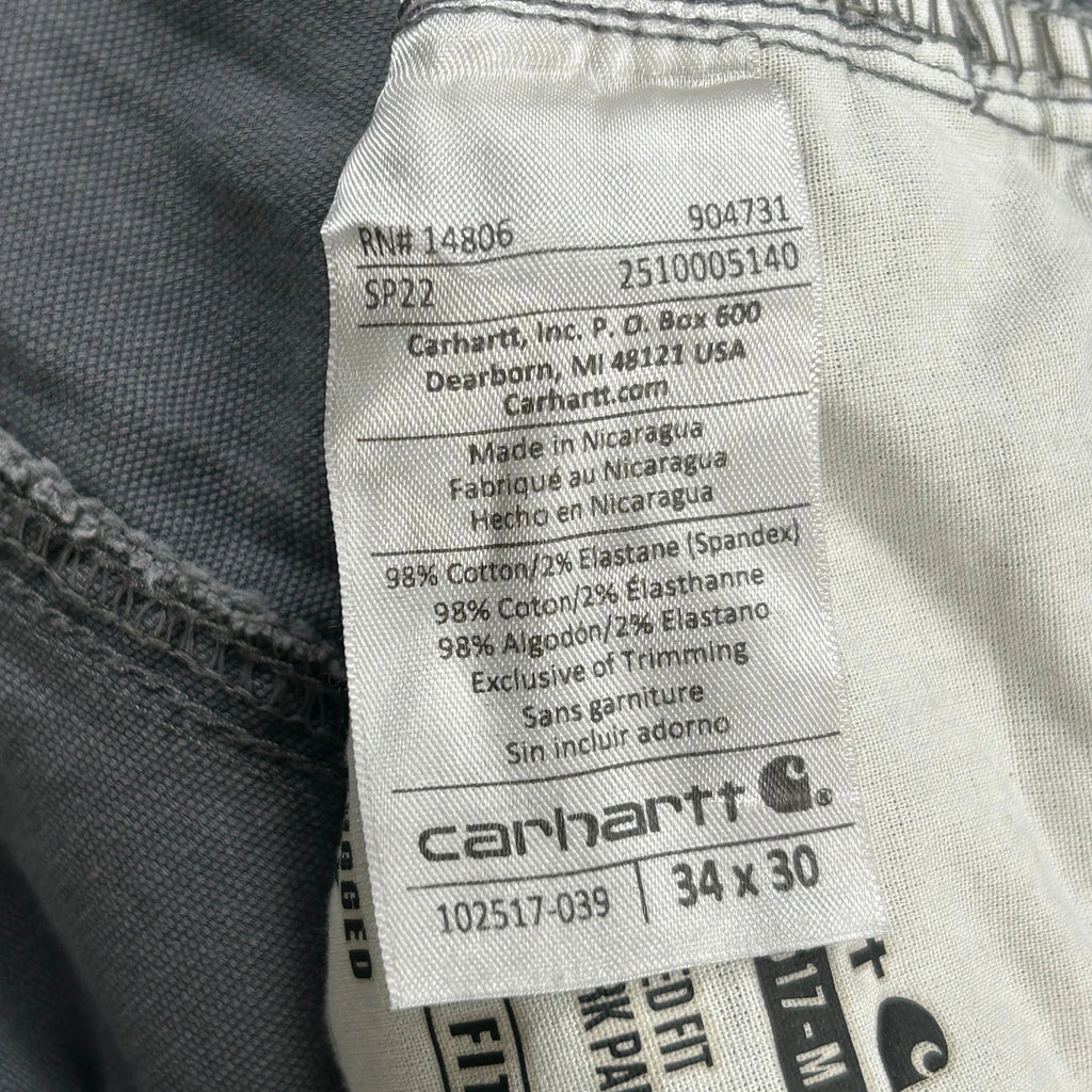 Carhartt Carpenter Trousers - 32W 30L Grey Cotton - Image 6