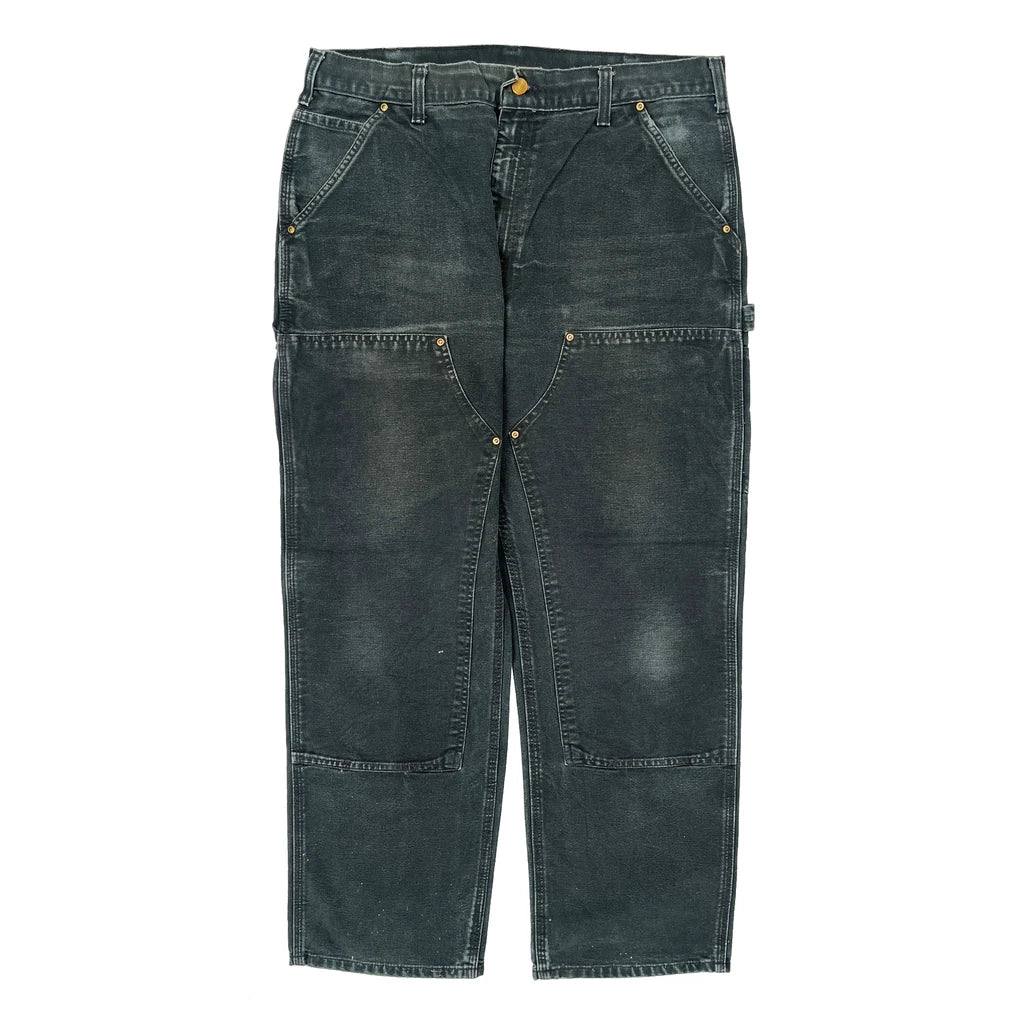 Carhartt Double Knee Carpenter Trousers - 34W 31L Grey Cotton - Image 2